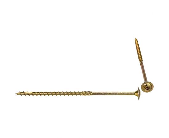 Шуруп Rusconnect CT 06014 с/нарез. д/дерева, прессшайба 6х140 100 шт. Желтый цинк 320614 – изображение 3