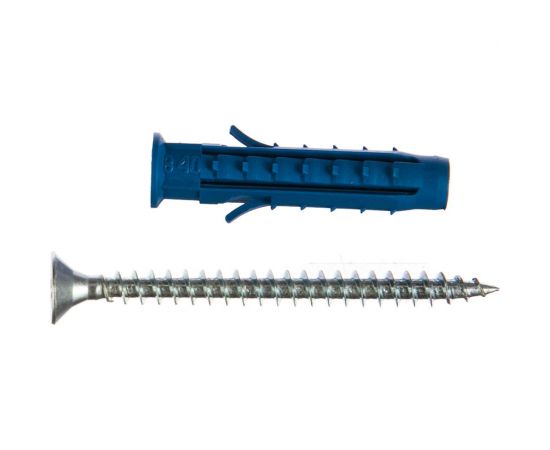 Саморез ШУц Tech-Krep 5,0х60 потайная головка + дюбель 8х40 20 шт - пакет 112564 – изображение 3