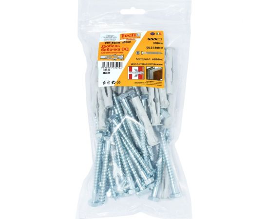 Дюбель-бабочка DQ с шурупом Tecfi 10x60 30 шт 147481 – изображение 4