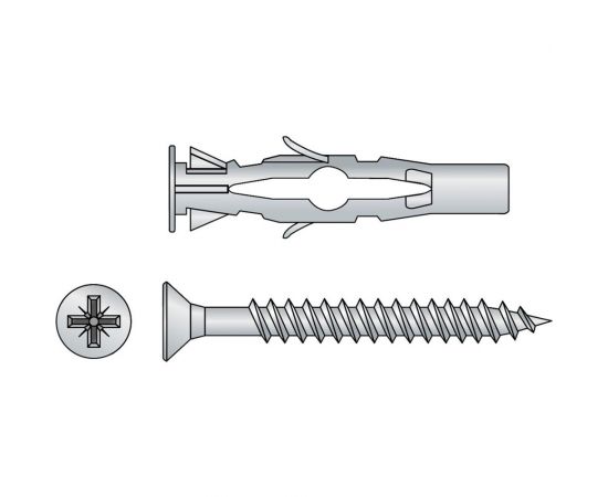 Дюбель-бабочка DQ с шурупом Tecfi 10x60 30 шт 147481 – изображение 5