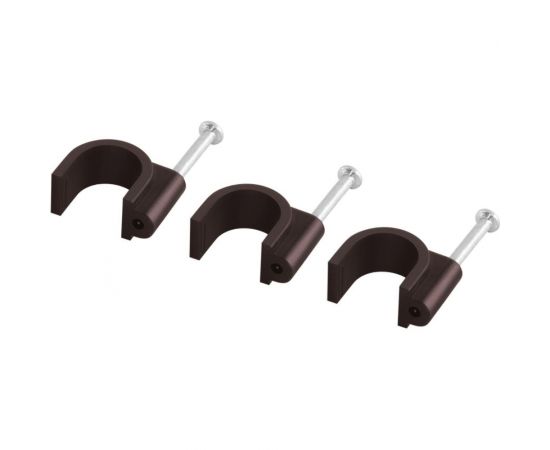 Круглая пластиковая скоба TDM 7 мм, венге, 50 шт. SQ0514-0082 