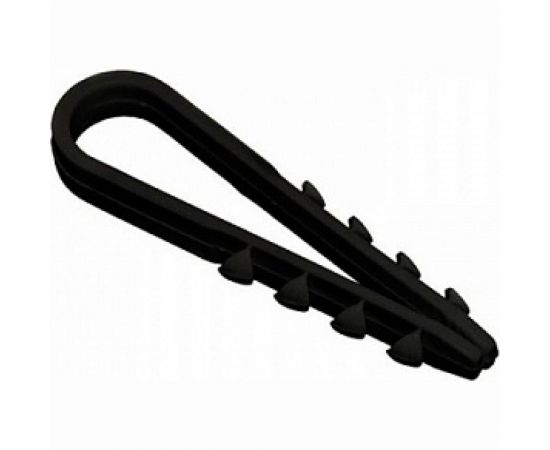 Дюбель хомут КРЕП-КОМП для крепления кабеля, цвет-чёрный 19х25 100шт дхч1925 