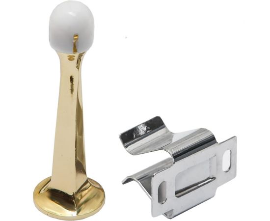 Дверной настенный ограничитель с фиксатором RENZ латунь блестящая DS 76 PB 