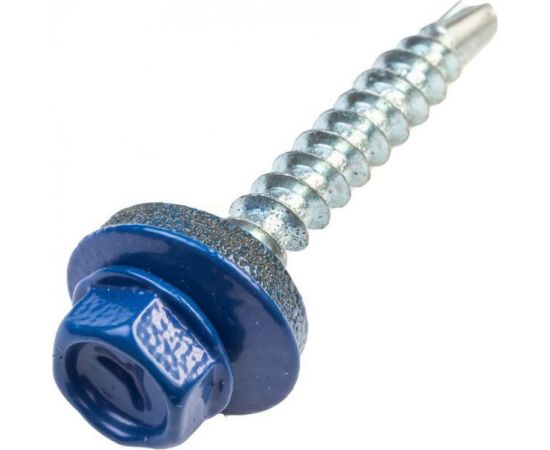 Кровельные саморезы ВИРТУОЗ 4,8х50 мм, RAL 5005, сигнальный синий, 130 шт. 600-23698 