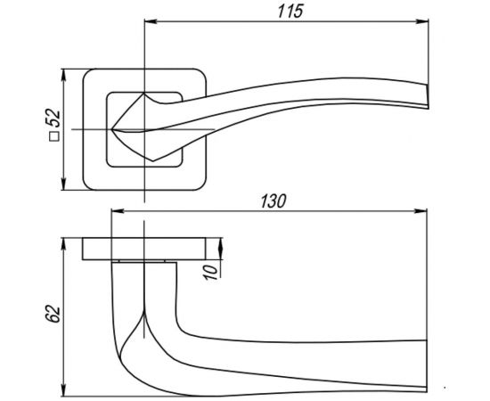 Раздельная ручка PUNTO VESTA QR GR/CP-23 графит/хром 34799 – изображение 2