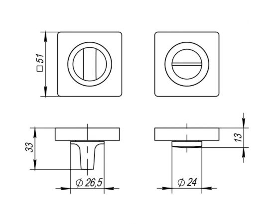 Поворотная ручка PUNTO BK6 ZQ SN/CP-3 матовый никель/хром 41065 – изображение 2