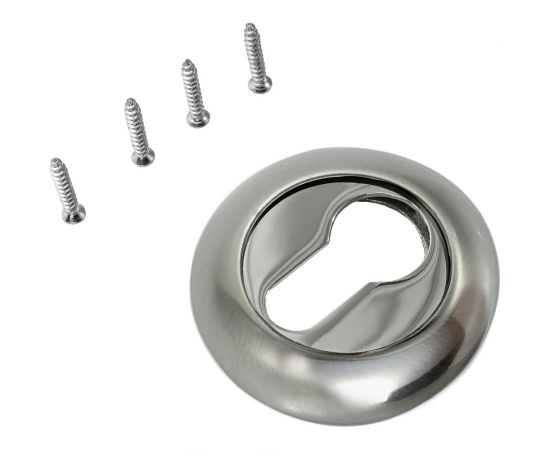 Накладка на цилиндр к ручкам RENZ хром матовый-хром блестящий INET 08 SC/CP – изображение 2