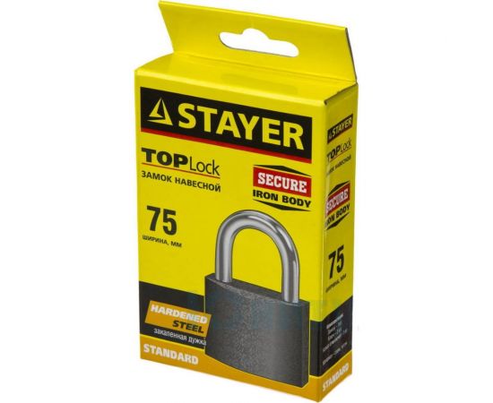 Навесной замок STAYER STANDARD 75 мм 37160-75 – изображение 2