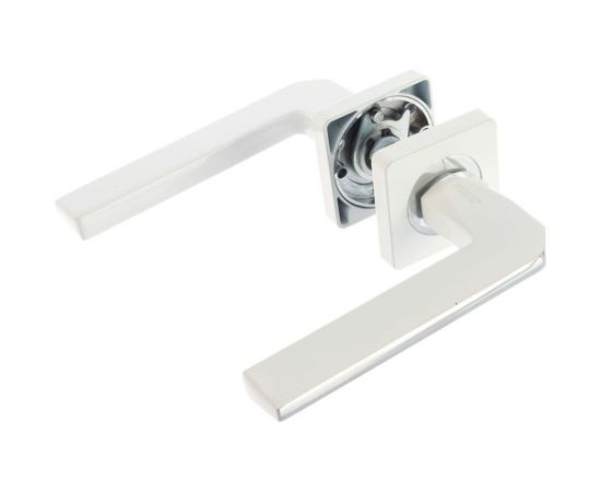 Дверная ручка RENZ Кераско супер белый/хром блестящий КВ, 2 шт. INDH 97-02 SW/CP – изображение 2