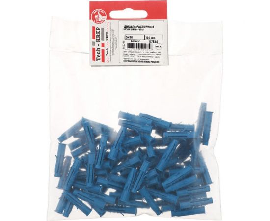 Распорный дюбель Чапай 5х30 шипы+усы, полипропилен 100шт - пакет Tech-Krep 117852 – изображение 3