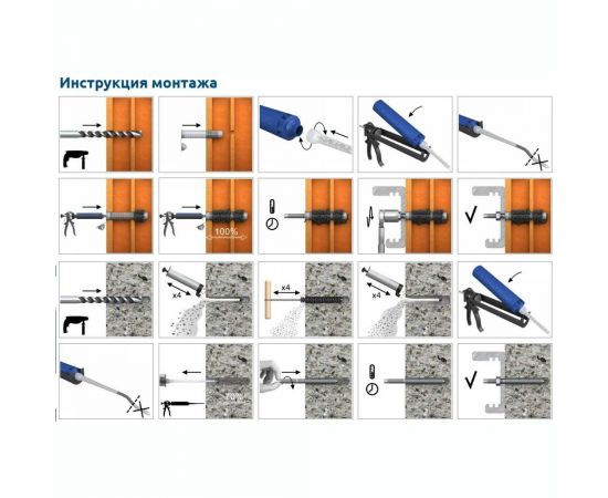 Химический анкер RAWLPLUG полиэстеровая смола, 410 мм R-KEM-II-410 – изображение 4