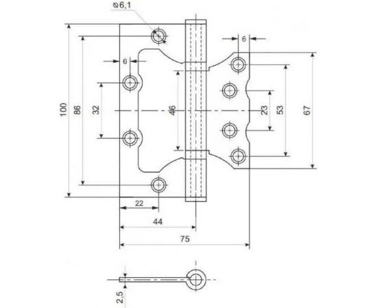 Стальная петля RUCETTI RS 100X70X2.5-4BB OMB старая матовая бронза 9011526 – изображение 5