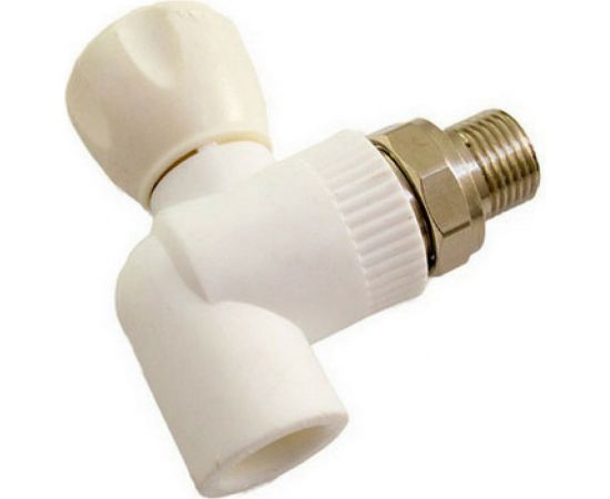 Кран MeerPlast полипропиленовый PPRC угловой Ду20x1/2" Ру25 под приварку / американка D200-00026 031120210000045677 