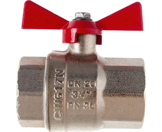 Шаровый кран ECO 3/4 вр/вр ручка бабочка Kalde 0KV4001 