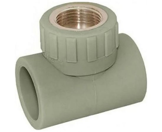 Комбинированный тройник ПОЛИТЭК 32x1 с внутренней резьбой PPRC серый 9500003202С 