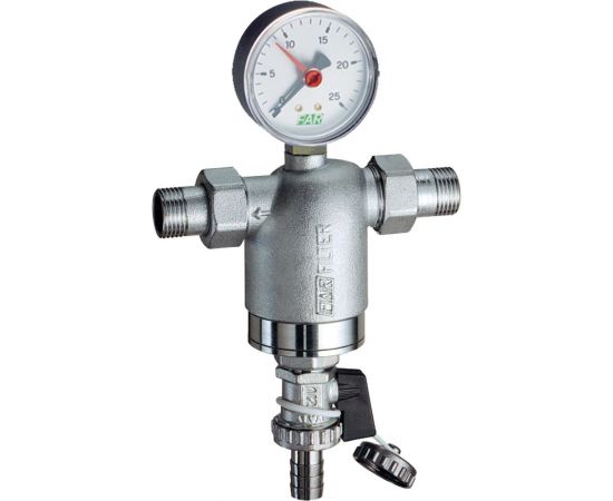 Фильтр FAR 3/4 НР-НР, с манометром, 100 мкм, Max: 95 C, 25 бар FA 3944 34100 