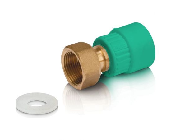 Муфта с накидной гайкой Blue Ocean с внутренней резьбой, 25х3/4, полипропиленовая, зеленая PPRF/CA-FTNB G 