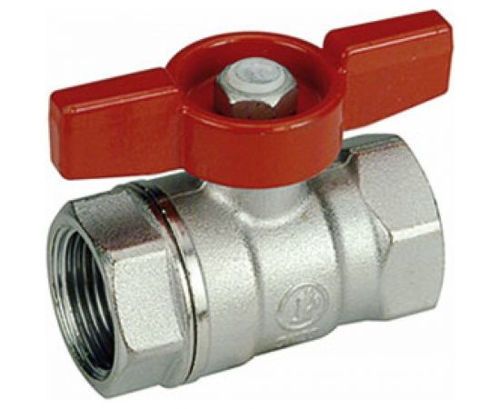 Шаровой кран Giacomini, R251D, 3/4, ВВ, ручка-бабочка красная, хромированный R251X004 