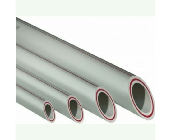 Труба RTP PN20, SDR 7.4, армированная стекловолокном, цвет слоя красный D 63х8.6 мм, 4 м, серая 10895 