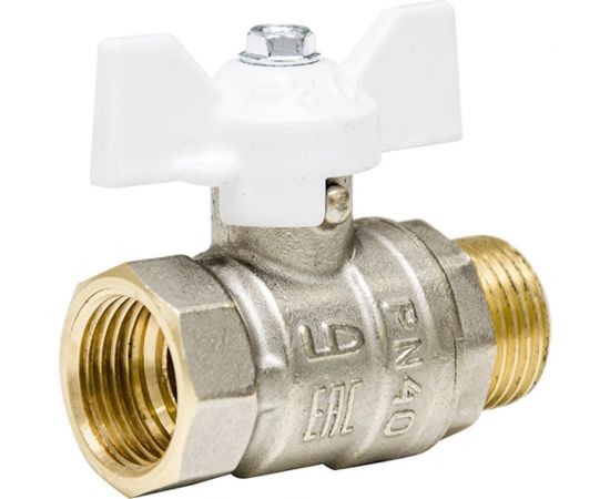 Шаровой кран LD PRIDE 1/2 вн/нар бабочка белая 544494 