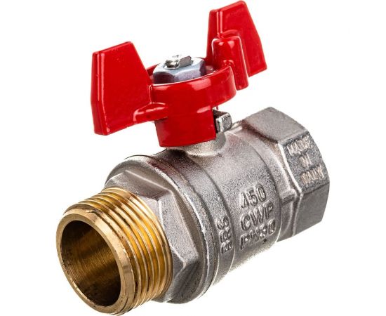 Шаровой кран RuB, 3/4"" DN20 PN30, ВР-НР, серия VENEZIA (S.50), бабочка S50E26 