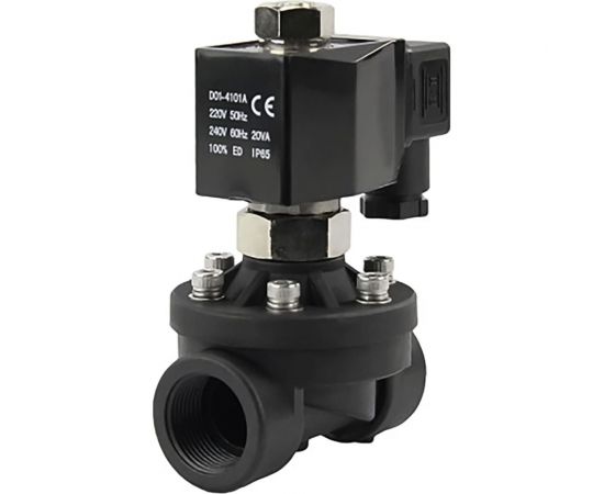 Электромагнитный клапан DN.ru VS2W-503N-NC Ду15 Ру7 пластик резьба 1/2 НЗ NBR 220B D130-01263 
