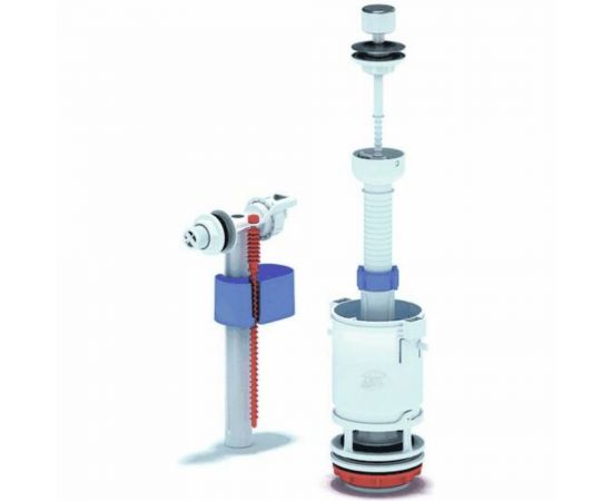 Арматура для бачка АНИ Пласт набор, боковое подключение, шток хром, 1 режим эконом WC4050M 023-2649 