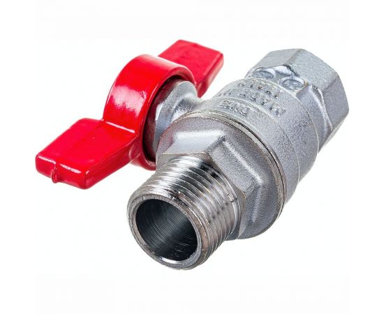 Шаровой кран Giacomini, R854, 1/2, ВН, ручка-бабочка красная, хромированный R854X023 – изображение 2