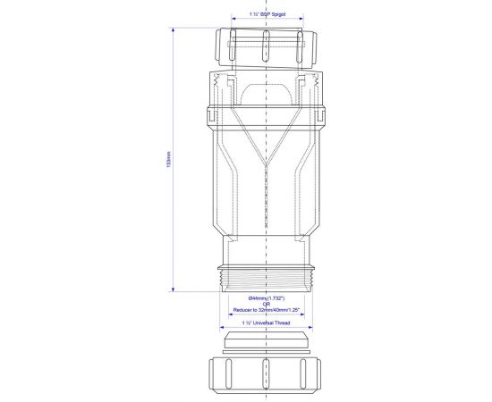 Сифон McAlpine самозакрывающийся сливной ""сухой"" клапан, вход 1 1/2"" В, MRNRV40-PB – изображение 2