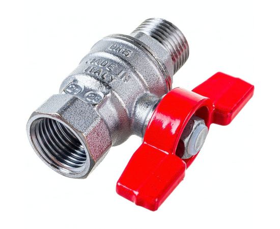 Шаровой кран Giacomini, R854, 1/2, ВН, ручка-бабочка красная, хромированный R854X023 – изображение 3