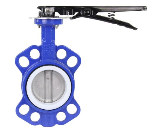 Повротный затвор DN.ru WCB-316L-PTFE Ду80 Ру16, углеродистая сталь, PTFE, с ручкой D050-02417 