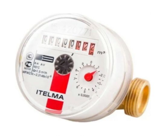 Счетчик горячей воды (Ду=15мм, L=80мм, Qном=1,5 м3/ч) ITELMA WFW20.D080 