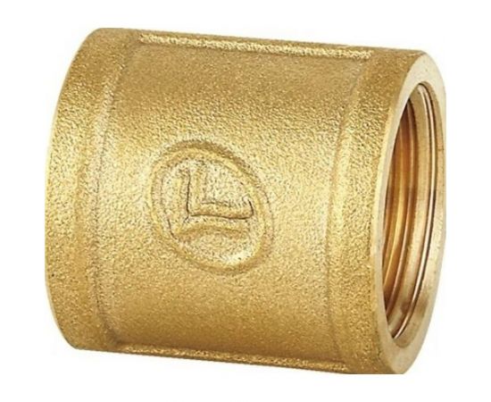 Прямая муфта DOUBLE-LIN резьбовая латунная 1/2 LL6019 (1/2") 