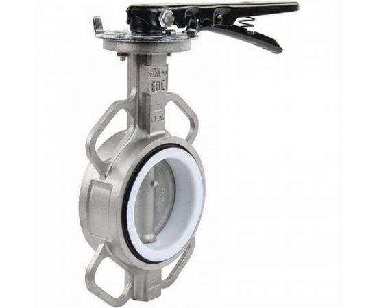 Дисковый затвор DN.ru 316L-316L-PTFE Ду50 Ру16, нержавеющая сталь, PTFE, с ручкой D050-01717 