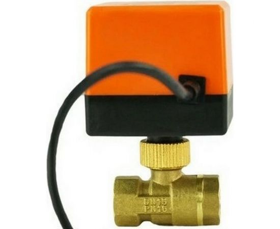 Кран DN.ru латунный RP.BRASS.120.MM.032 Ду32 Ру16, T=120С муфтовый электропривод 220В D160-00122 