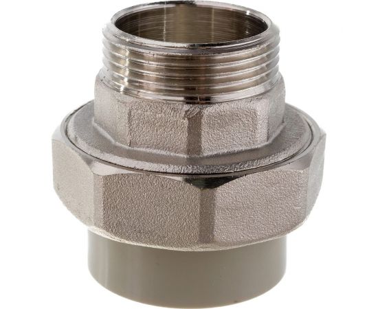Муфта комбинированная RTP разъемная, американка, наружная резьба, D40х1 1/4 мм, серая 15813 