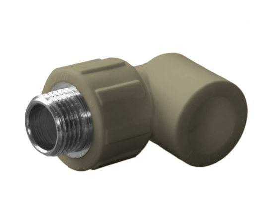 Угольник комбинированный ПОЛИТЭК 20x3/4 нар. р. PPRC (СЕРЫЕ) 9410002034С 