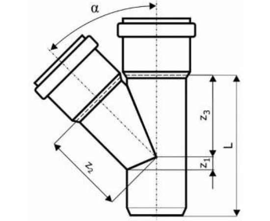 Тройник Ostendorf HTEA 110/90x45 Ger 115230 – изображение 2