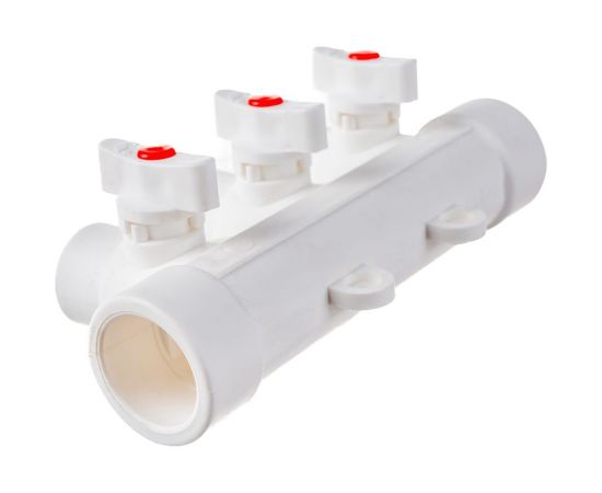 Коллектор с шаровыми кранами LAMMIN PPR ВР 32х1/2х3 Lm31082315032 – изображение 2