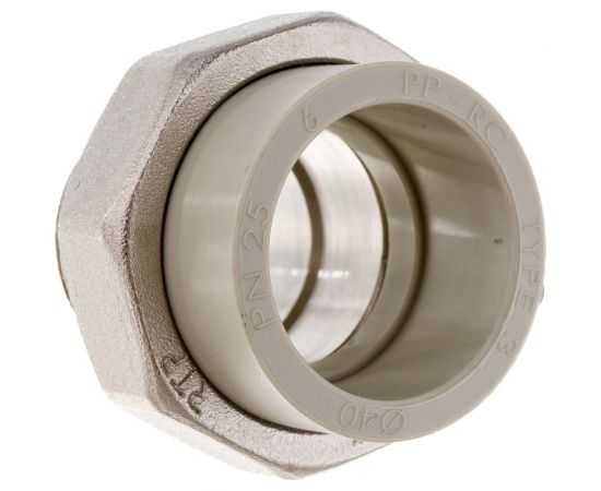 Муфта комбинированная RTP разъемная, американка, наружная резьба, D40х1 1/4 мм, серая 15813 – изображение 3