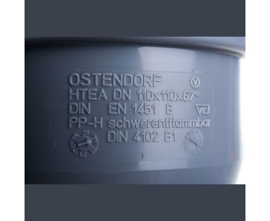 Тройник двухраструбный (67°) HTEA 110/110 Ostendorf 115300 – изображение 3