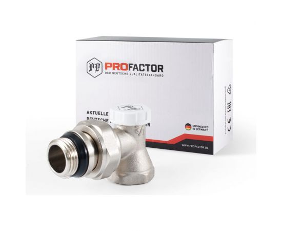 Настроечный клапан радиатора PROFACTOR угловой с уплотнением 1/2 PF RVA 378UR – изображение 9
