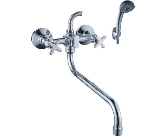 Универсальный смеситель Эверест с круглым изливом и переключателем для душа B24-350 