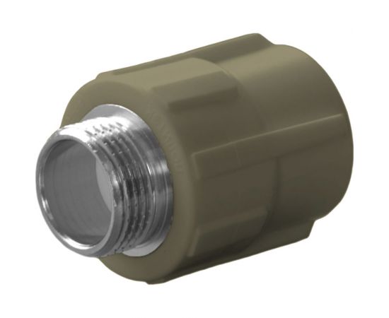 Комбинированная муфта ПОЛИТЭК 20x3/4 с нар. р. PPRC, серый 9000002034С 