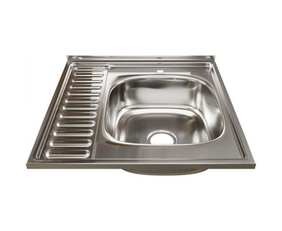 Мойка mixline 60х60х16 см, 0.6, правый выпуск 3 1/2, с сифоном 528015 
