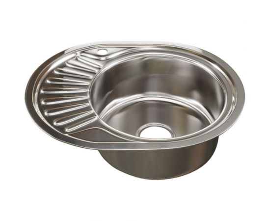 Мойка mixline овальная, 45х57х16 см, 0.6, правый выпуск 3 1/2, с сифоном 528191 