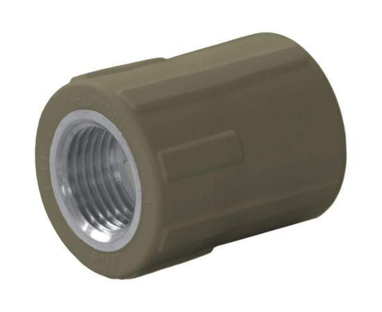 Комбинированная муфта ПОЛИТЭК 20x3/4 с внутр. р. PPRC, серый 9100002034С 