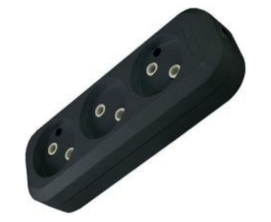 Розеточная колодка TDM 3 гнезда, 2П, б/з, 10А, 250В, черная SQ1806-0110 