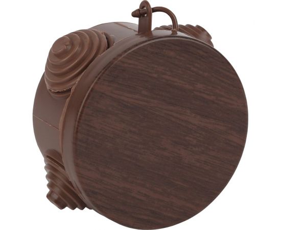 Распаечная коробка ЭРА открытой установки КОР дуб 65х40мм с гермовводами 4 вх. IP54 Б0043232 