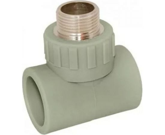 Комбинированный тройник ПОЛИТЭК 20x1/2 с наружной резьбой PPRC серый 9510002012С 